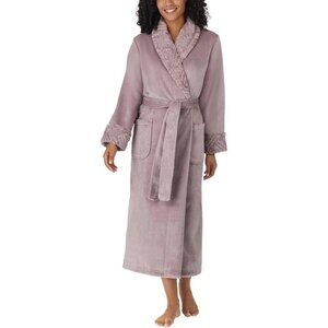Carole Hochman Women’s Soft Plush Wrap Robe Light Purple, Size M (New)